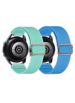 اشتري 2 Pack 22mm Watch Band Compatible With Huawei Watch GT 4 46mm, Huawei Watch 4 46mm,Samsung Galaxy Watch 3 45mm,Samsung Gear S3 Women Men Adjustable Solo Loop Elastic Wristbands Strap في السعودية