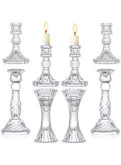 Buy Set of 8 Glass Candlestick Holders Crystal Candle,for all Formal Events Candlelight dinner Wedding Dinning Party Home Decoration in Saudi Arabia