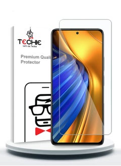 Buy Techie Anti Reflection Anti Bubbles 9H Hardness HD Tempered Glass Screen Protector For Xiaomi POCO F4 5G in Saudi Arabia