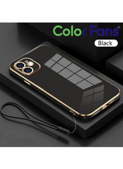 Buy Mobile Phone Case for Apple iPhone 12 Electroplated Protective Case Gold-Black in Saudi Arabia