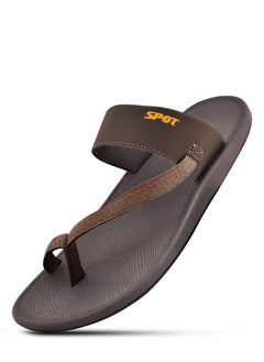 Buy SPOT Men's Slippers | Casual Slippers for Men | Stylish Design, Light Weight | SS-81 Brown in UAE