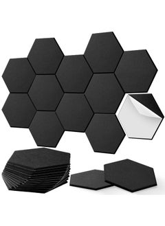 Buy 12 Pcs Hexagon Acoustic Panels,Self-adhesive High Density Sound Absorbing Panels, 12" X 10" X 0.4" Professional Level Sound Dampening Panels for Studio Home, Office (Black) in UAE