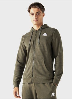 اشتري Logo Print Zip Throught Hoodie في السعودية