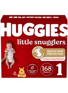 اشتري Huggies Size 1 Diapers, Little Snugglers Diapers, (8-14 lbs), 168 Count, Newborn في الامارات