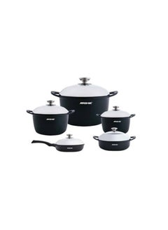 Buy Arshia Die Cast Cookware Sets 10pcs Black CO498-3013 in Egypt