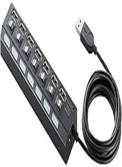 اشتري 7 Port USB 2.0 Hi-Speed Hub (Black) في مصر