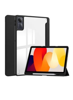 Buy Protective Tablet PC Case Slim Case compatible with Redmi Pad SE Case with Clear Transparent Back and TPU Shockproof Frame Cover,Auto Sleep/Pencil Holder (Black) in Egypt