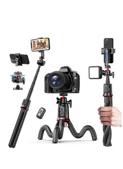 اشتري Phone Tripod Selfie Stick, Mini Camera Tripod Phone Holder, with Cold Shoe Mount Travel Tripod and Remote Shutter Control, for iPhone Samsung Camera Stand Video Recording Vlog في الامارات