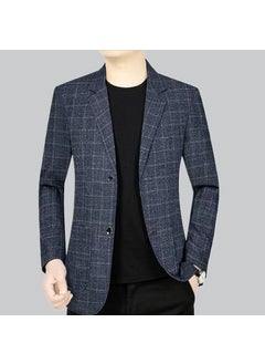 Buy 2024 Mens Casual Blazer Spring Business Suit Jacket Blue in Saudi Arabia