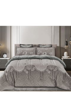 Buy Winter double bed duvet cover set made of soft velvet and luxurious fur to keep you warm, size 230*250cm in Saudi Arabia