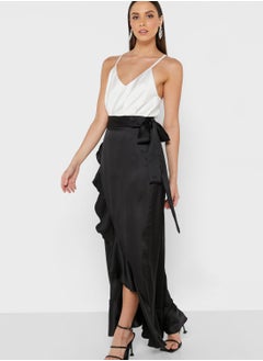 Buy High Waist Ruffle Detail Wrap Skirt in Saudi Arabia