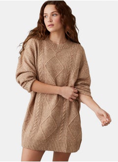 Buy AE Oversized Cable Knit Sweater Dress in Egypt