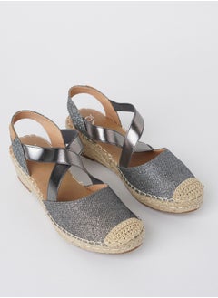 Buy JOVE Women's Casual Espadrilles GUNMETAL in UAE