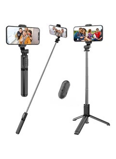 Buy Selfie Stick, Extendable Selfie Stick with Wireless Remote and Tripod Stand, Portable, Lightweight, Compatible with iPhone 13/13 Pro/12/11/11 Pro/XS in UAE