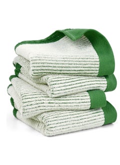 Buy Hand Towels for Bathroom, Towels 4 Pack Premium Hand Towels Set, Cotton Towels with Jacquard Weave Deign, Ultra Soft and Highly Absorbent Towels, for Bathroom, Gym, Shower, Hotel, and Spa (Green) in Saudi Arabia