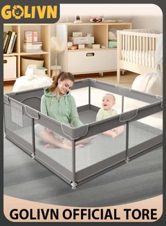 Buy Baby Fence Baby Playpen for Toddler, Large Baby Playard, Indoor & Outdoor Kids Activity Center with Anti-Slip Base, Safety Play Yard with Soft Breathable Mesh (180*180cm) in Saudi Arabia