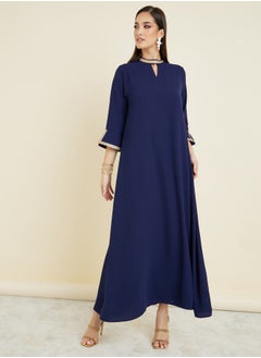 Buy 3/4 Sleeve Keyhole Neck Jalabiya in Saudi Arabia