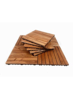 Buy Wooden Decking Interlocking Decorative Floor Tiles(10pcs) in UAE