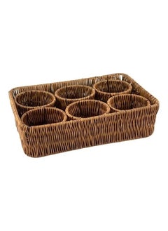 Buy Dry fruit serving tray set, brown, 26 cm in Saudi Arabia