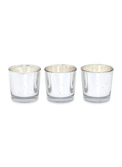 Buy Furn Votive Holder, Silver - Set of 3, 6x6 cm in UAE