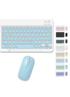 اشتري Set of Rechargeable Bluetooth Keyboard and Mouse - Portable Wireless Mouse/Keyboard Set - Android/iOS/Windows - Smart Phone/Tablet/PC - iPhone iPad Pro Air Mini, iPad OS/iOS (GREEN) في الامارات