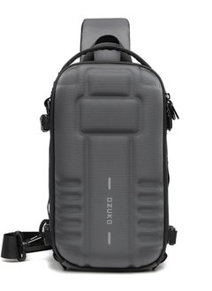 Buy Ozuko Hard Shell Outdoor Multifunctional Sling Bag ,Backpack ,Shoulder ,Chest ,Daypack and Crossbody Can Place A Camera Tripod with Large Capacity Fabric Oxford Water Resistant 31*12*17 CM - Grey in UAE