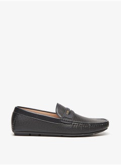 Buy Men's Textured Slip-On Moccasins in UAE