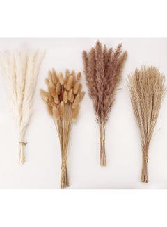 Natural Dried Pampas Grass Boho Home Decor Bouquet Phragmites Dried Flowers  Bouquet for Wedding Floral Arrangements Home Decorations (96PCS)