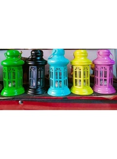 Buy Metal lantern, 10 cm, Ramadan gift, suitable for home or office decor, one piece, light blue color in Egypt