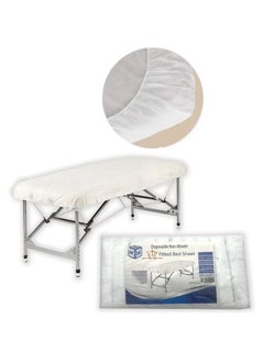 Buy Disposable Non woven Fitted Bedsheet for Massage Table Facial Bed 10pcs in UAE