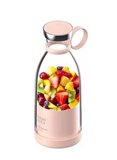 Buy Newly design personal branded wireless rechargeable fresh fruits mixer smoothie bottle mini fast juice portable blender Pink in UAE