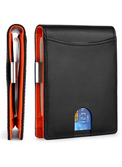 اشتري Skycare  Slim Wallets for Men - Leather Money Clip Mens Wallet - RFID Blocking Front Pocket Bifold Wallet - Minimalist Credit Card Holder with Gift Box في الامارات