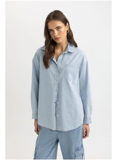 Buy Woman Oversize Fit Denim Shirt in Egypt