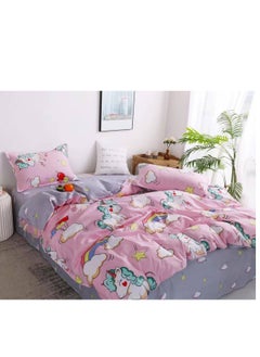 اشتري Disney Three-Piece Set Cotton Quilt Single Size Comforter Bedding Set, Anime Cartoon Bed kids Duvet Cover Set في الامارات