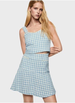 Buy Checked Strappy Crop Top in UAE