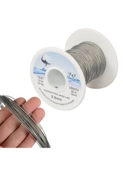 اشتري 50M Fishing Steel Wire Line, 0.8 mm Strands Trace Coating Wire Leader Coating Jigging Wire Lead Fish Fishing Wire Stainless Steel Leader Wire في الامارات