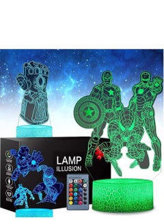 Buy 3D Super Hero Light Toy  Suitable for Children's Room Home Decoration  3 Patterns 16 Color Changes with Remote Control Touch  Birthday Gifts for Boys and Girls in UAE