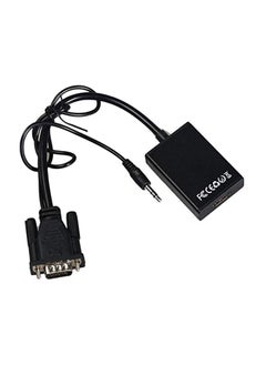 Buy VGA Male To HDMI Audio Video Cable Converter Black in UAE