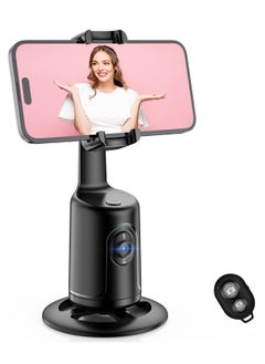 Buy Auto Face Tracking Tripod with 360° Rotation, Gesture Control, and 3000mAh Rechargeable Battery - Smart Phone Camera Mount for Vlogging, Streaming, and TikTok - Black in UAE