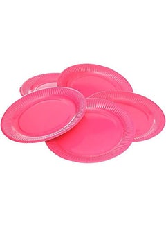 اشتري Paper Circle Large Plates For Party And Birthday Set Of 8 Pieces 23 CM - Pink في مصر