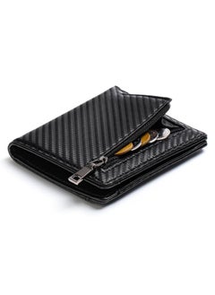 Buy Carbon Fiber Leather Wallet Men's High Quality Anti-theft Brush Wallet Cowhide Coin Purse in Saudi Arabia