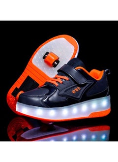 اشتري New Double Wheel Skate Shoe Luminous Pulley Shoes في الامارات