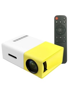 Buy Mini Portable High Resolution LED Projector 600 Lumens Video With 1080P Progressively Displayed Pixels Resolution With Remote Control  Color White And Yellow Mix in UAE