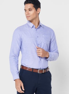 Buy Long Sleeve Slim Fit Oxford Shirt in Saudi Arabia