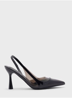 Buy Patent Sling Back Heeled Pump in Saudi Arabia