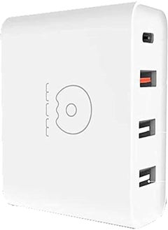 اشتري WUW C111 Home Quick Charger 48W PD 4 Port - 1 Type-C and 3 USB 3.0A 5V/9V/12V - White في مصر