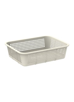 Buy Medium Fruit Tray Storage Basket  Plastic Off White 36x27x10 cm in Saudi Arabia