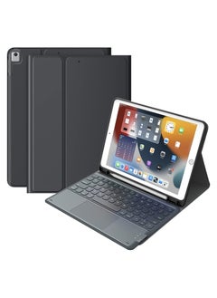 اشتري ELTERAZONE iPad Keyboard 9th Generation, Keyboard for iPad 8th Generation/7th Gen 10.2 Inch, Smart Trackpad, Wireless with Pencil Holder, Flip Stand Keyboard Case for iPad 9th/8th/7th Gen 10.2”, Black في الامارات