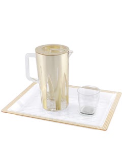 اشتري Acrylic Tray, Clear Tray, Acrylic Serving Tray with Handles for Ottoman, Coffee, Appetizer, Breakfast (Clear) في الامارات