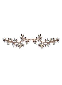 اشتري Metal Tree Leaf Wall Decor, Vine Olive Branch Leaf Wall Art Wrought Iron Scroll Above The Bed, Living Room, Outdoor Decoration (2 Pcs, Elegant Color) في السعودية